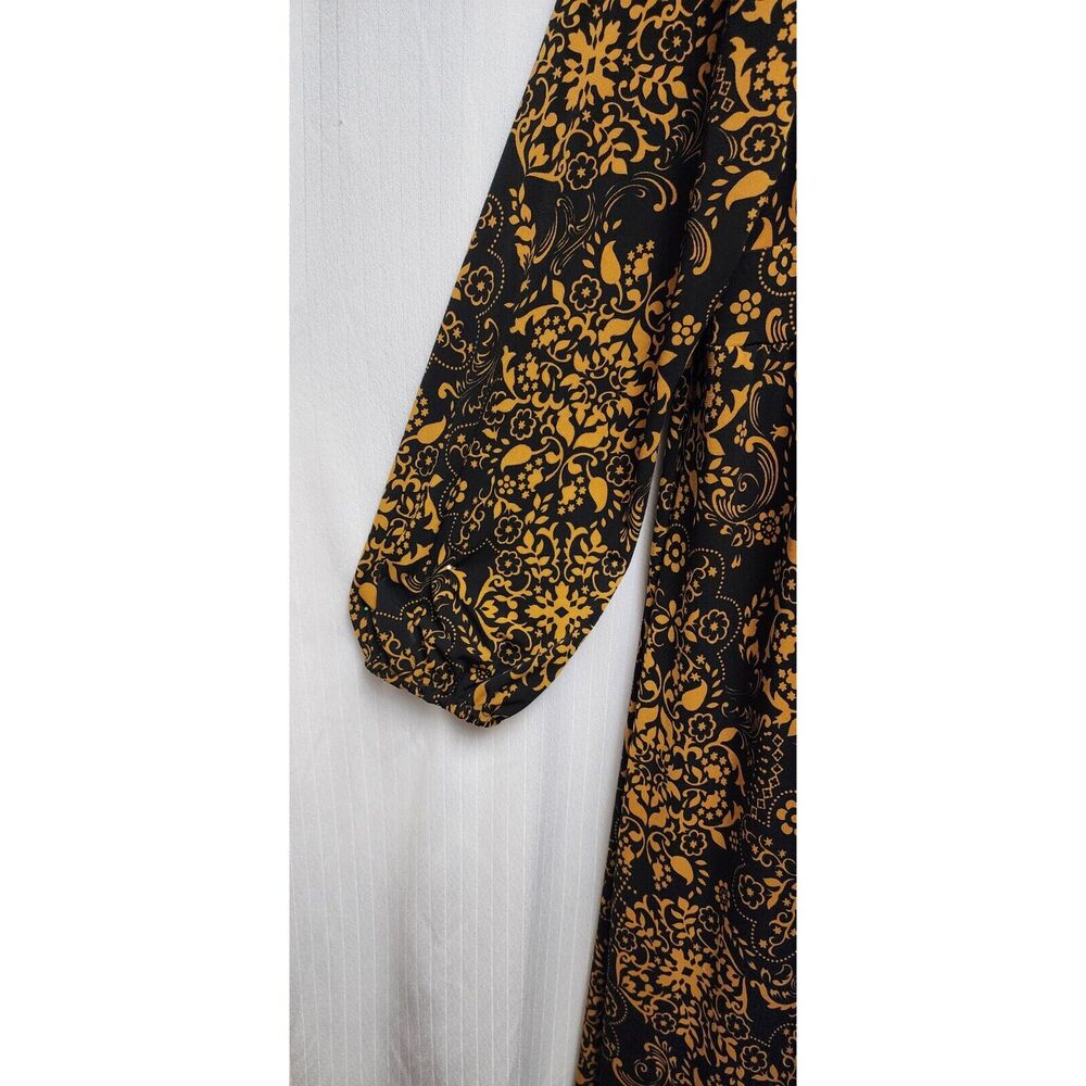 Anthony Women's V-NECK Long Balloon Sleeve Plus Size 2X Color Brown/Black Dress - Picture 7 of 7